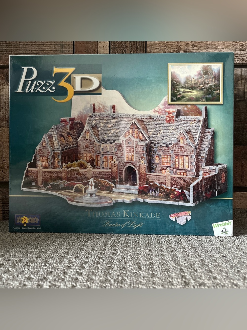 Wrebbit Puzz 3D Foam Gardens Beyond Spring Gate Thomas Kinkade Sealed 2001 RARE!